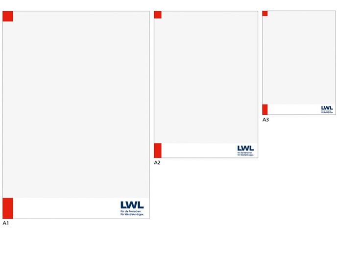 Formatansichten A1, A2 und A3 mit LWL-Rahmenlayout. (vergrößerte Bildansicht wird geöffnet)